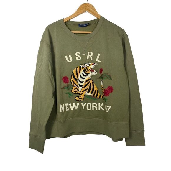Polo Ralph Lauren Embroidered Tiger Sweater Medium - Picture 1 of 12